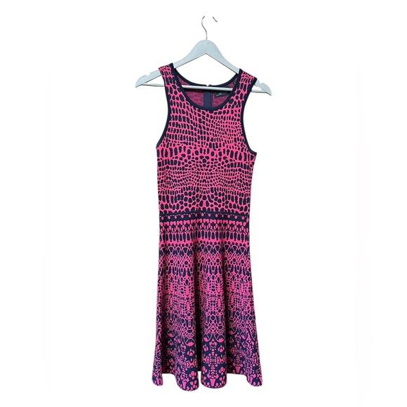 Line Knitwear Pink & Navy Fit & Flare Dress – Size Large - Picture 1 of 7